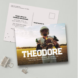 Invitación de graduación de un atleta fotográfico