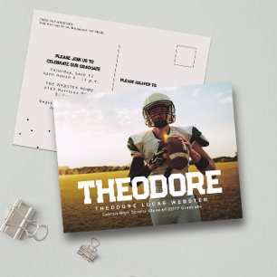 Invitación de graduación de un atleta fotográfico