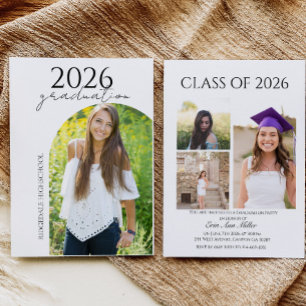 Invitación de graduación de varias fotos modernas 