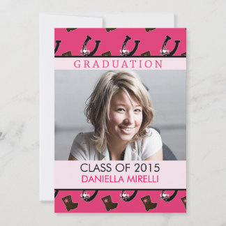 Invitación de graduación de WesternPhoto Pink