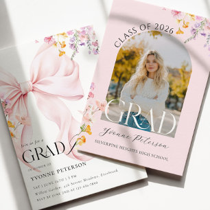 Invitación de graduación de Wildflower & Bow