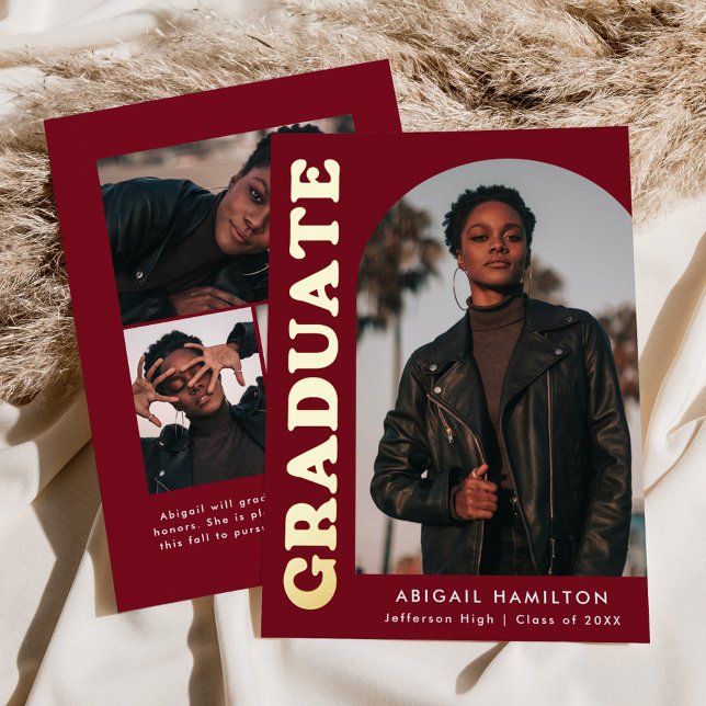 Invitación de graduación del Arco de Relieve metal (Subido por el creador)