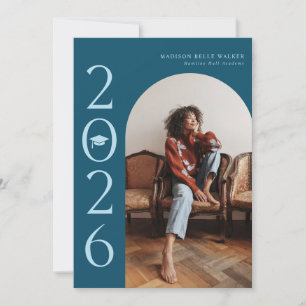 invitación de Graduación del Arco Verde azulado de