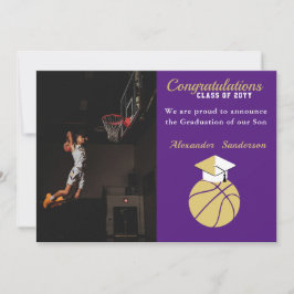 Invitación de graduación del baloncesto Purple Gol