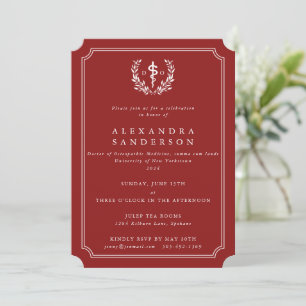 Invitación de Graduación del Doctor Rojo en Medici