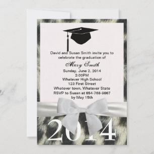 Invitación de graduación del leopardo de nieve de