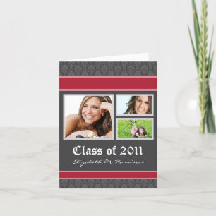 Invitación de graduación del Personalizado Damask