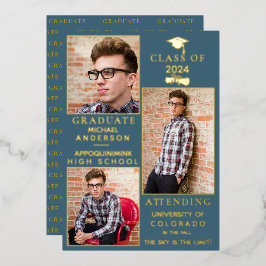 Invitación de graduación del SA en Relieve metaliz