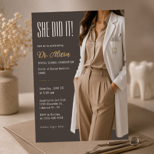 Invitación de Graduación Dental Elegante
