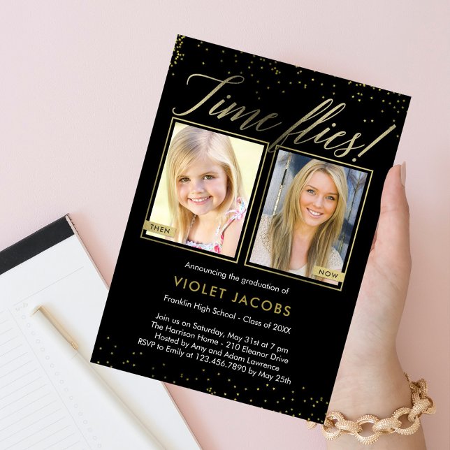 Invitación de graduación editable de COLOR Tiempo  (Subido por el creador)