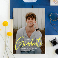 Invitación de graduación editable de palabra pinta