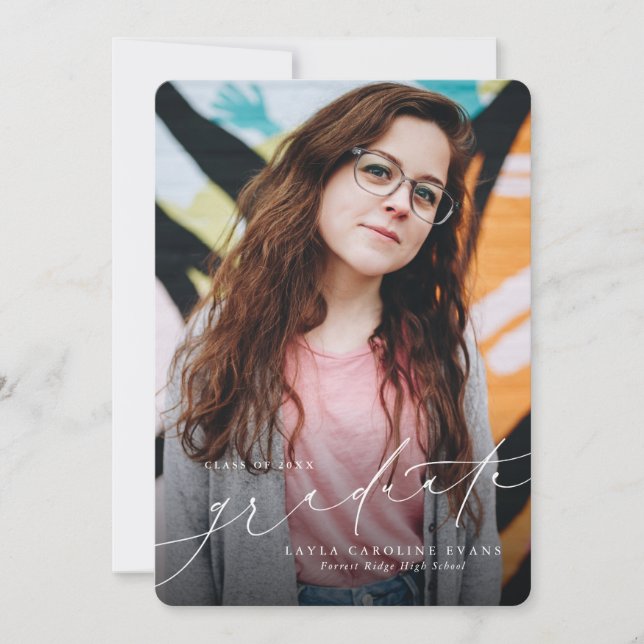 Invitación de graduación elegante (Anverso)