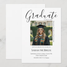 Invitación de graduación elegante clásica con una
