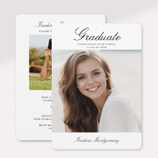 Invitación de Graduación Elegante con Foto
