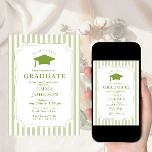 Invitación de Graduación Elegante Vintage