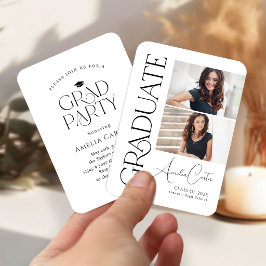 Invitación de graduación elegante y graciosa Mini 