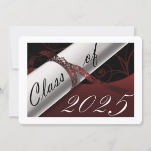 Invitación de graduación en blanco y marrón