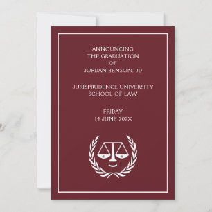 Invitación de Graduación en Facultad de Derecho