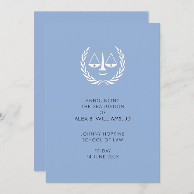 Invitación de Graduación en Facultad de Derecho (Anverso / Reverso)