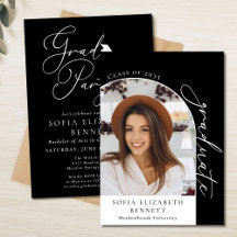 Invitación de Graduación en Foto en Blanco y Negro