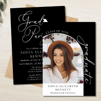 Invitación de Graduación en Foto en Blanco y Negro