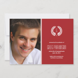 Invitación de Graduación en Monograma Laurel