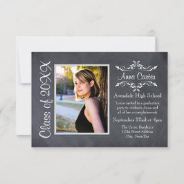 Invitación de graduación en negro/gris - 3x5