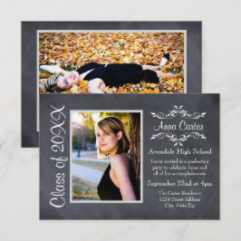 Invitación de graduación en negro/gris - 3x5