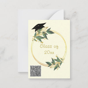 Invitación de Graduación en Oro Moderno con Código