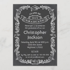 Invitación de graduación en pizarra