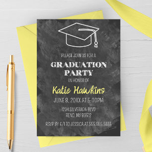 Invitación de graduación en pizarra