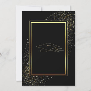 Invitación de graduación enmarcada de Purpurina de