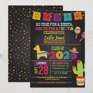 Invitación de Graduación Fiesta 2026 - Negro