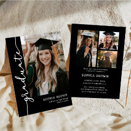 Invitación de graduación fiesta de graduado collag