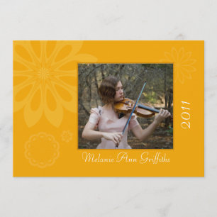 Invitación de graduación floral bohemia de oro