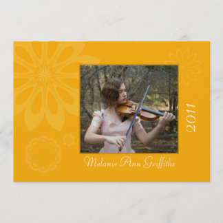 Invitación de graduación floral bohemia de oro