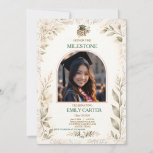 Invitación de Graduación Floral Elegante