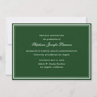 Invitación de graduación formal verde