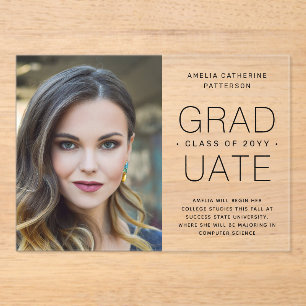 Invitación de graduación Foto Minimalista moderna