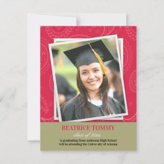 Invitación de Graduación Foto Paisleys