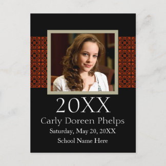 Invitación de graduación fotográfica Blanco rojo n