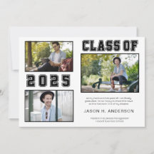 Invitación de graduación fotográfica Classic Font 