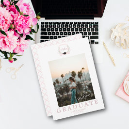 Invitación de graduación fotográfica Coquette Mono