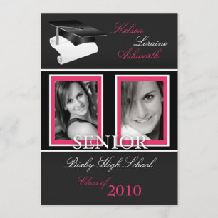 invitación de graduación fotográfica de 5 x 7 Cap 