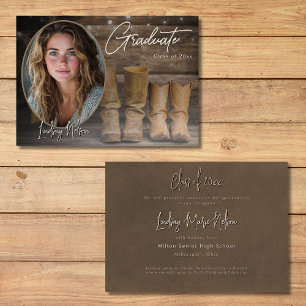 Invitación de graduación fotográfica de Cowboy Boo