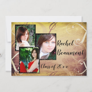 Invitación de graduación fotográfica de desplazami