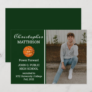 Invitación de graduación fotográfica de jugador de