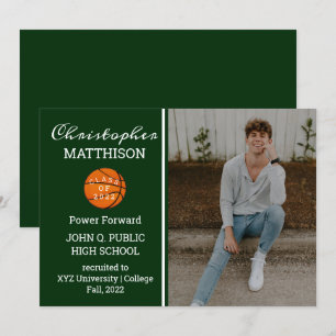 Invitación de graduación fotográfica de jugador de