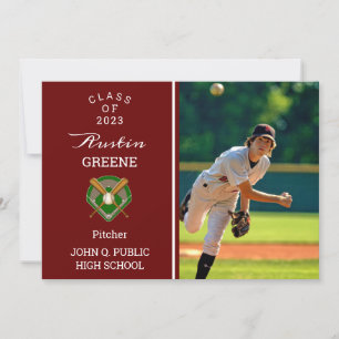 Invitación de graduación fotográfica de jugador de