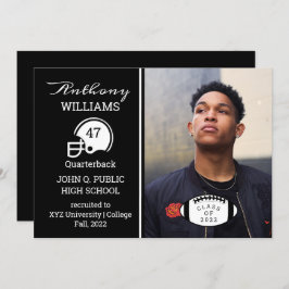 Invitación de graduación fotográfica de jugador de